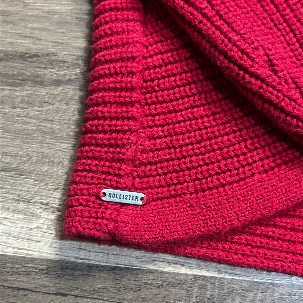 Hollister Twist Open Back Loose Fit V Neck Long Sleeve Cozy Sweater Rust - Picture 5 of 6